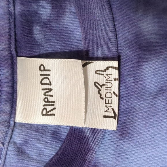 RipNDip Psychedelic Nermal Pocket Tee Adult M Blue Purple Lightning Tie Dye - Picture 6 of 9
